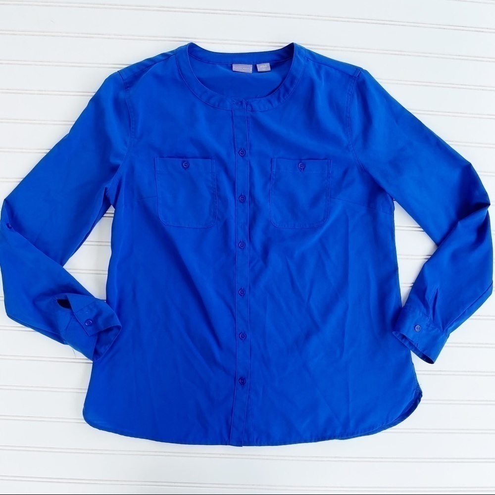 Career Button Down Blouse Size Medium - image 7